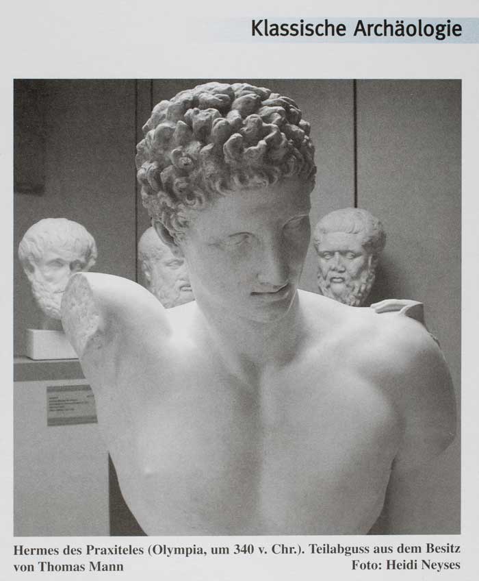 Ausschnitt aus dem Uni-Journal von 2003 (Themenheft Archäologie) mit der angeblich aus dem Besitz von Thomas Mann stammenden Hermes-Büste. Foto: Andreas Thull.